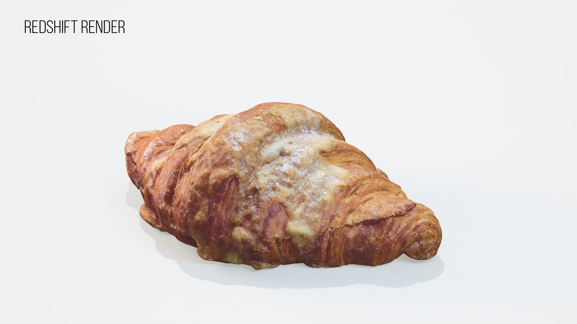 Croissant Almond with Raspberry 3D model 3D model_8