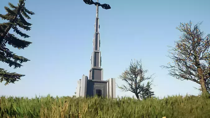 Tower street lamp Free low-poly 3D model