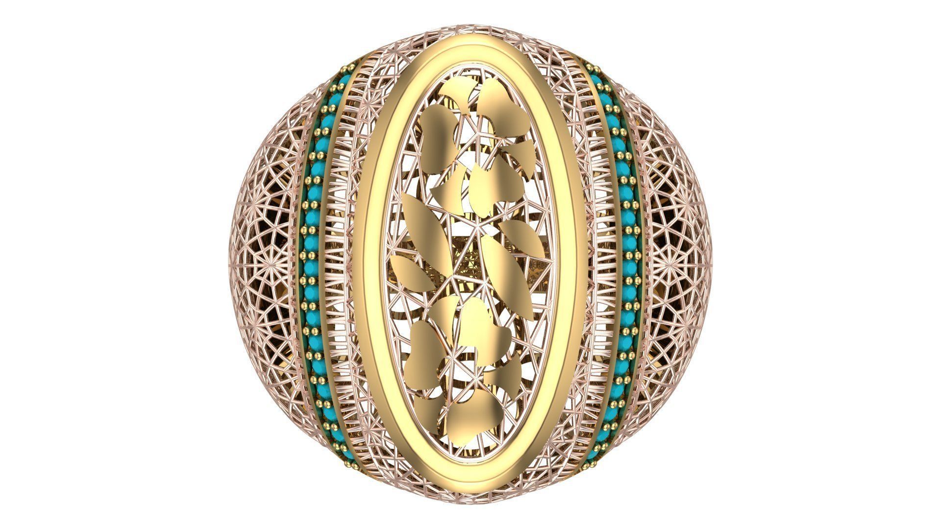 SINGLE ROW STONE RING COLLECTION -R15- 3D print model_16