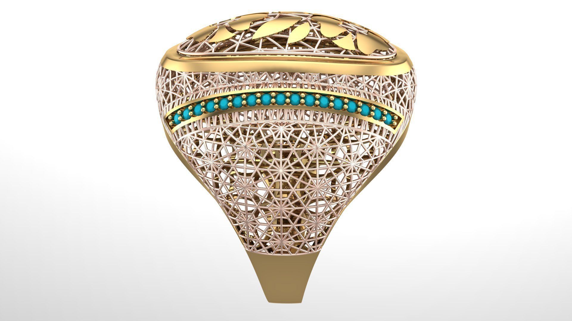 SINGLE ROW STONE RING COLLECTION -R15- 3D print model_7