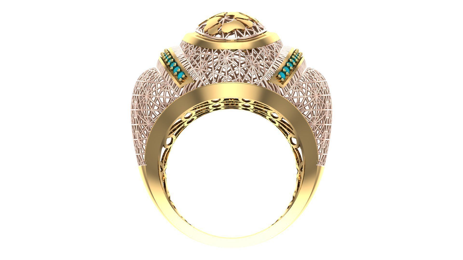 SINGLE ROW STONE RING COLLECTION -R15- 3D print model_14