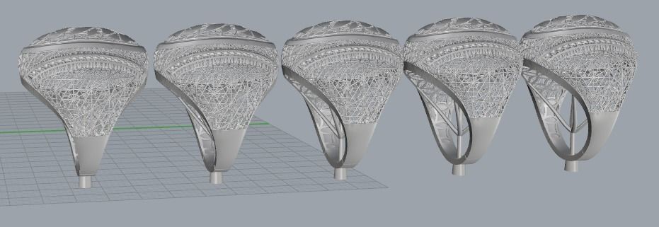 SINGLE ROW STONE RING COLLECTION -R15- 3D print model_1