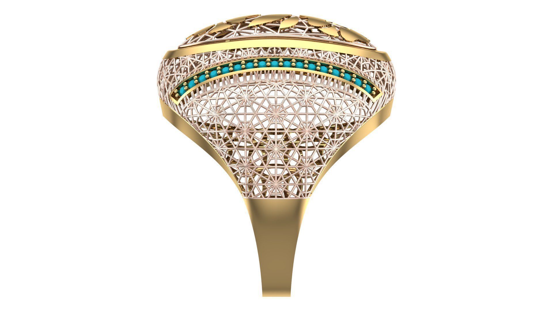 SINGLE ROW STONE RING COLLECTION -R15- 3D print model_3