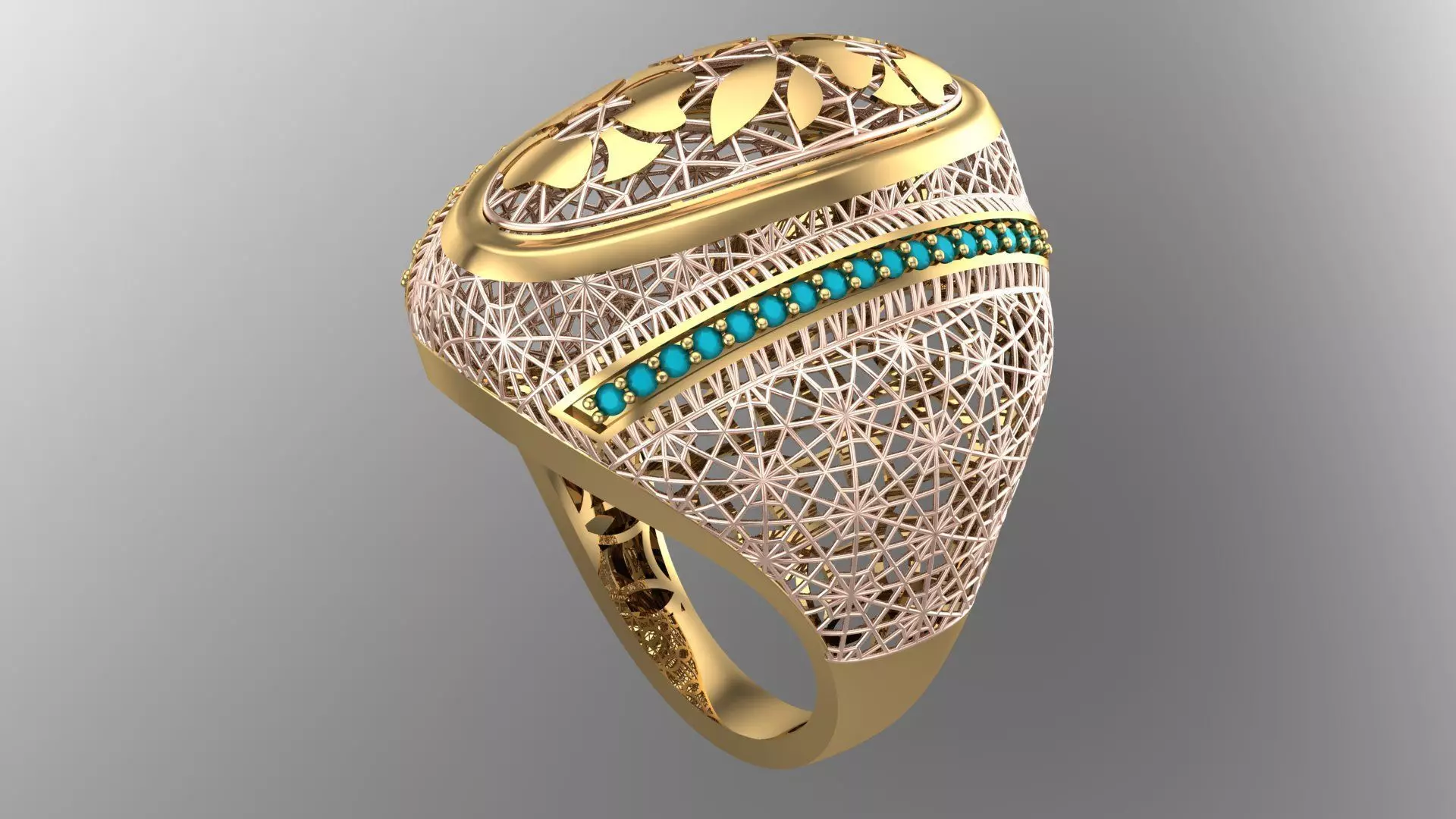 SINGLE ROW STONE RING COLLECTION -R15- 3D print model_0