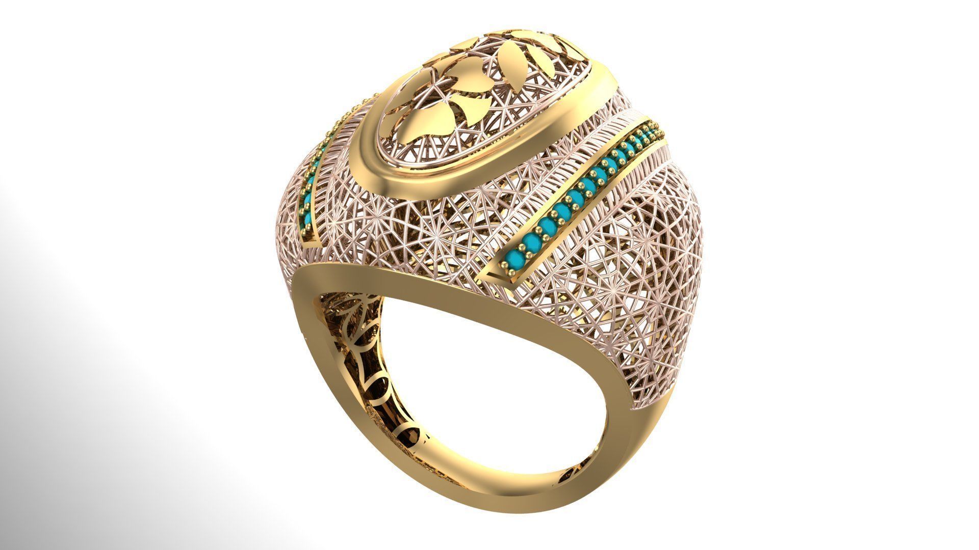 SINGLE ROW STONE RING COLLECTION -R15- 3D print model_12