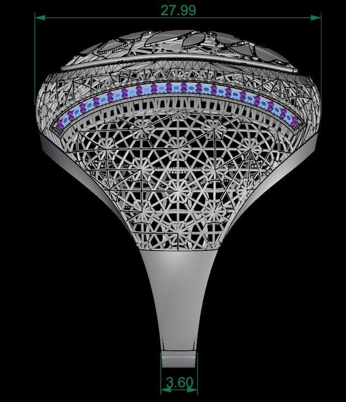 SINGLE ROW STONE RING COLLECTION -R15- 3D print model_9