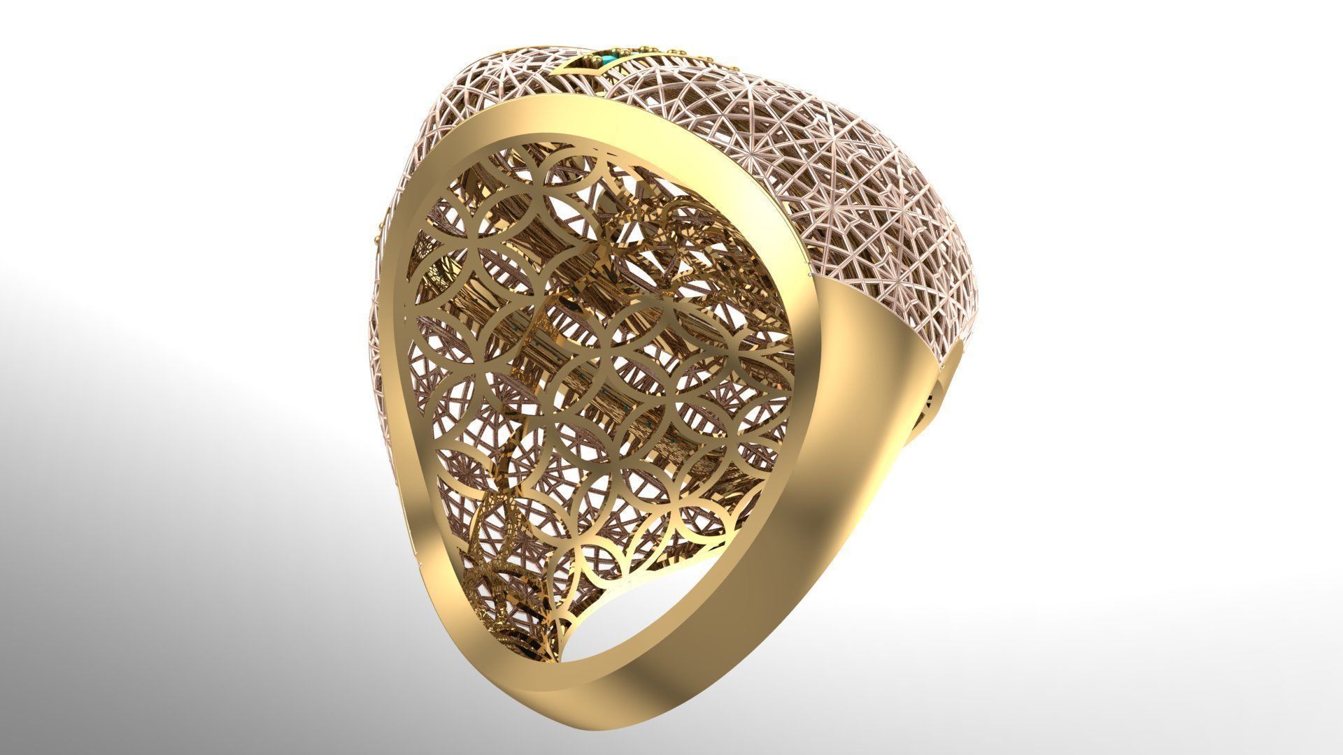 SINGLE ROW STONE RING COLLECTION -R15- 3D print model_6