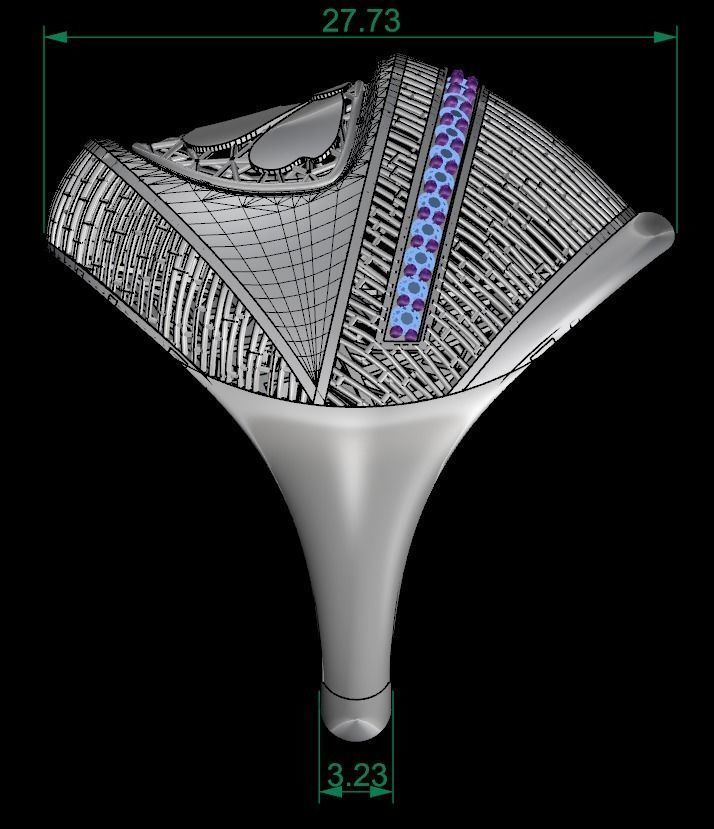 SINGLE ROW STONE RING COLLECTION -R16- 3D print model_8