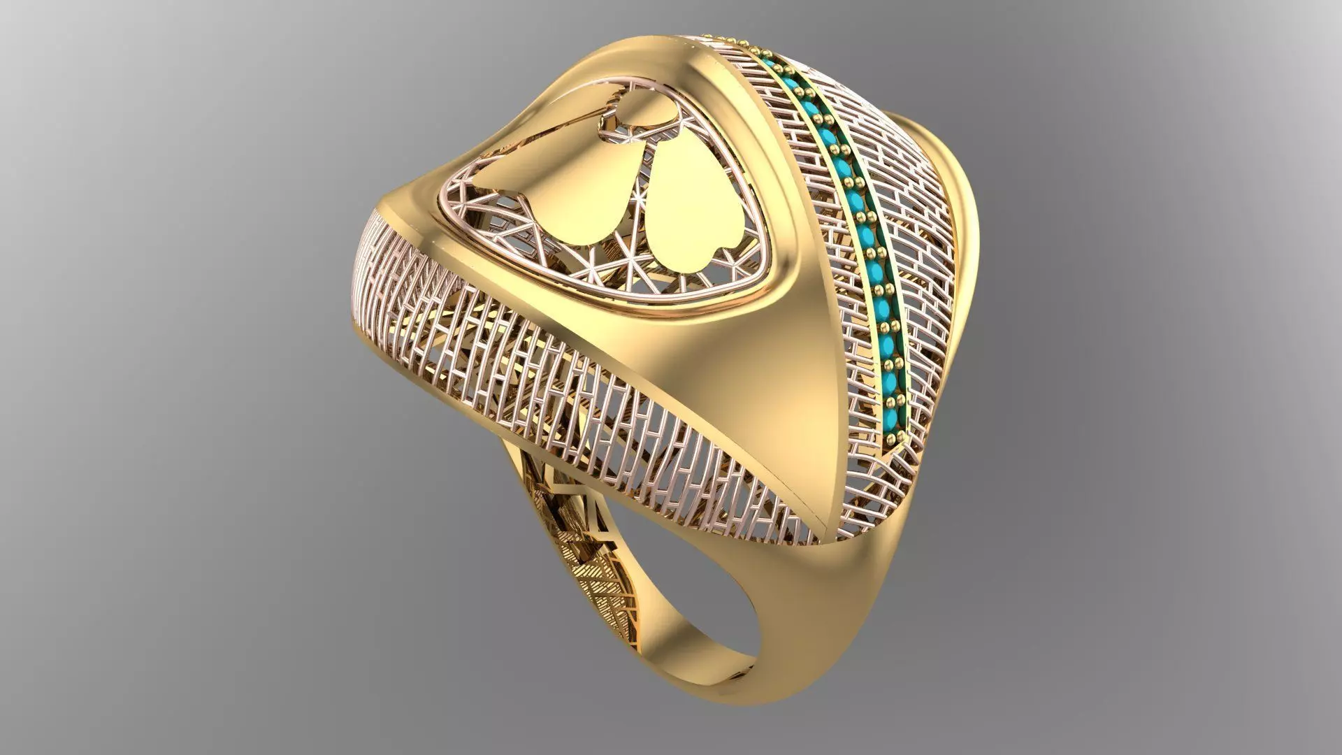 SINGLE ROW STONE RING COLLECTION -R16- 3D print model_0