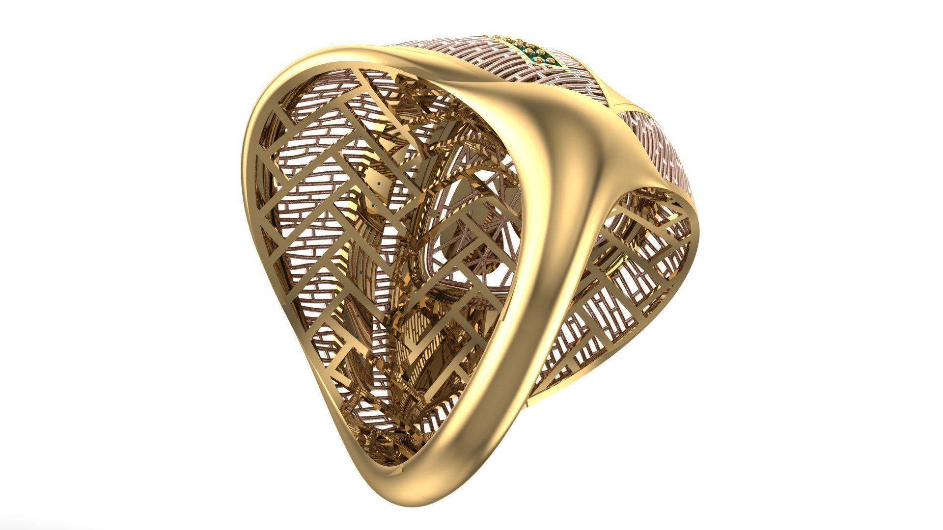 SINGLE ROW STONE RING COLLECTION -R16- 3D print model_15