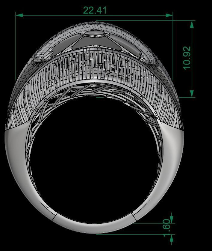 SINGLE ROW STONE RING COLLECTION -R16- 3D print model_7