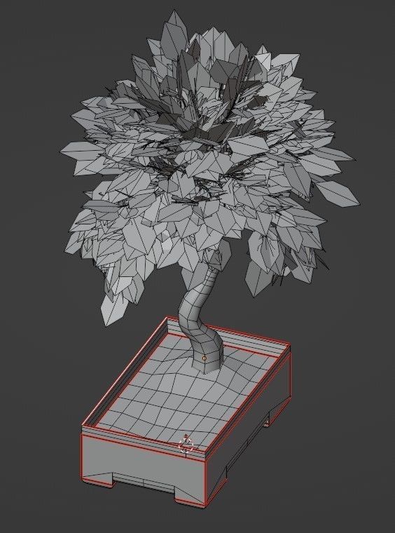 Tree in pot bonsai 3D model Blender file Free 3D model_6