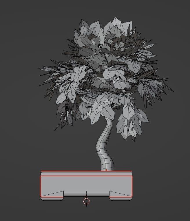 Tree in pot bonsai 3D model Blender file Free 3D model_3