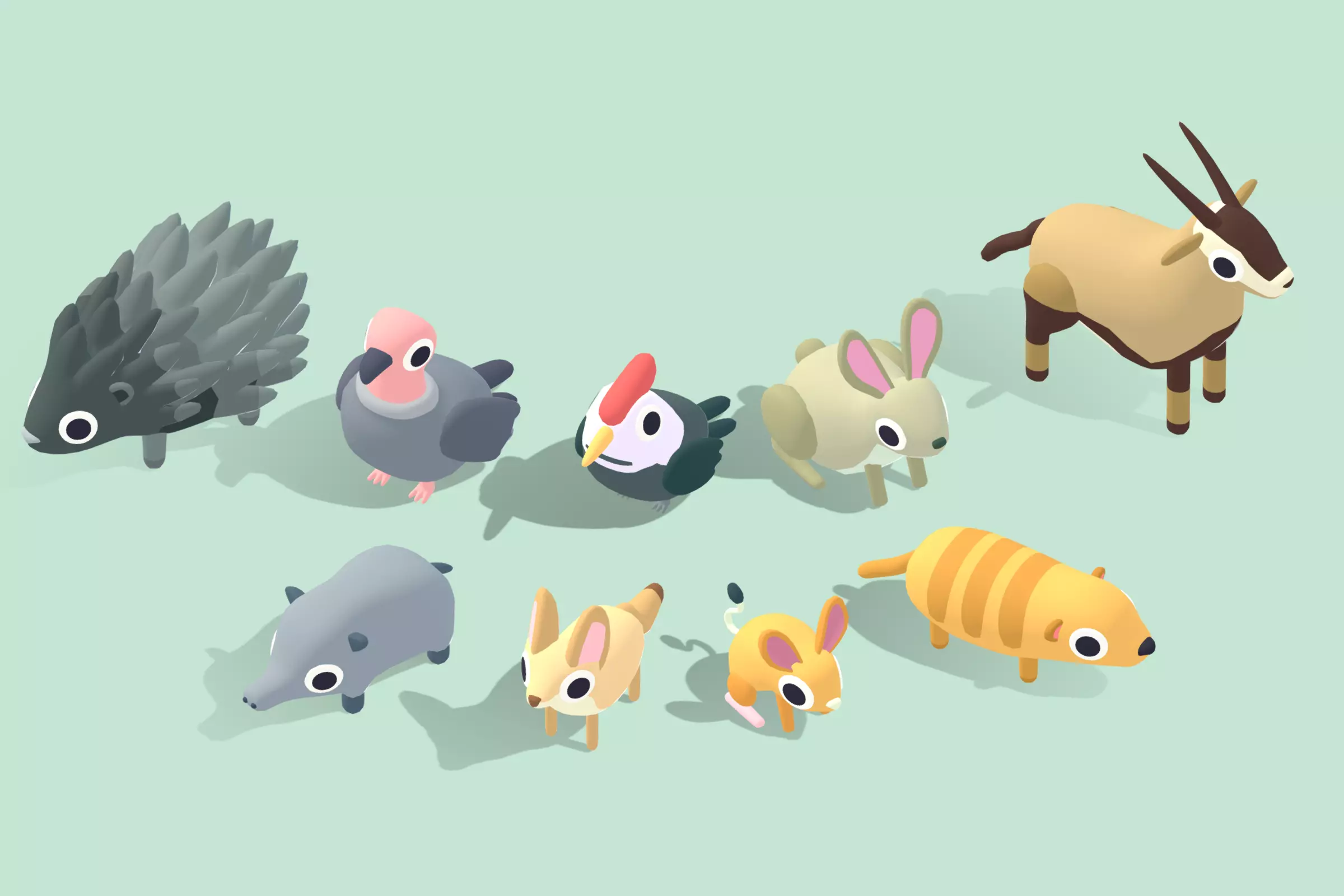 Quirky Series - Desert Animals Vol 2 Low-poly 3D model