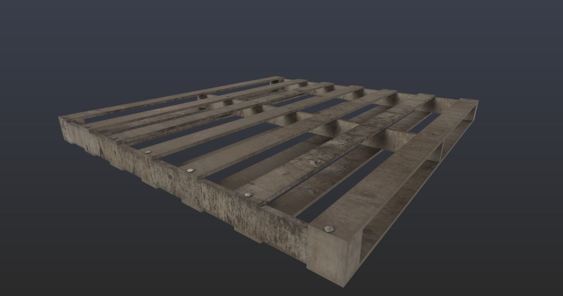 PBR Wooden Pallet Low-poly 3D model_2