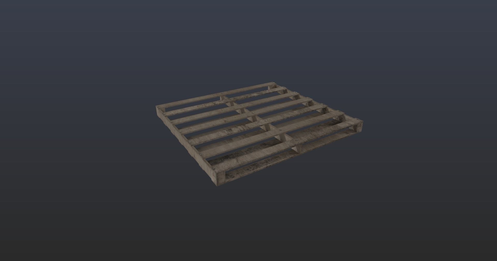 PBR Wooden Pallet Low-poly 3D model_5