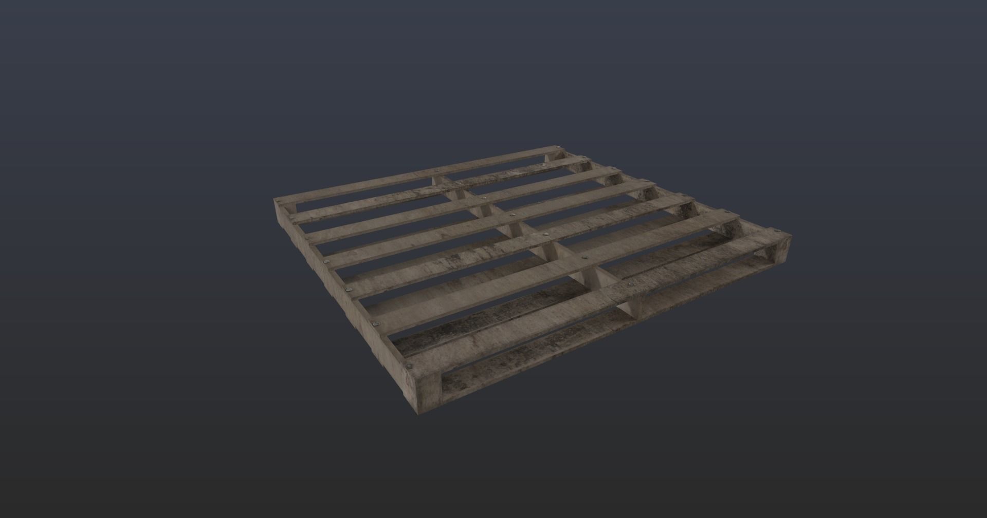 PBR Wooden Pallet Low-poly 3D model_4