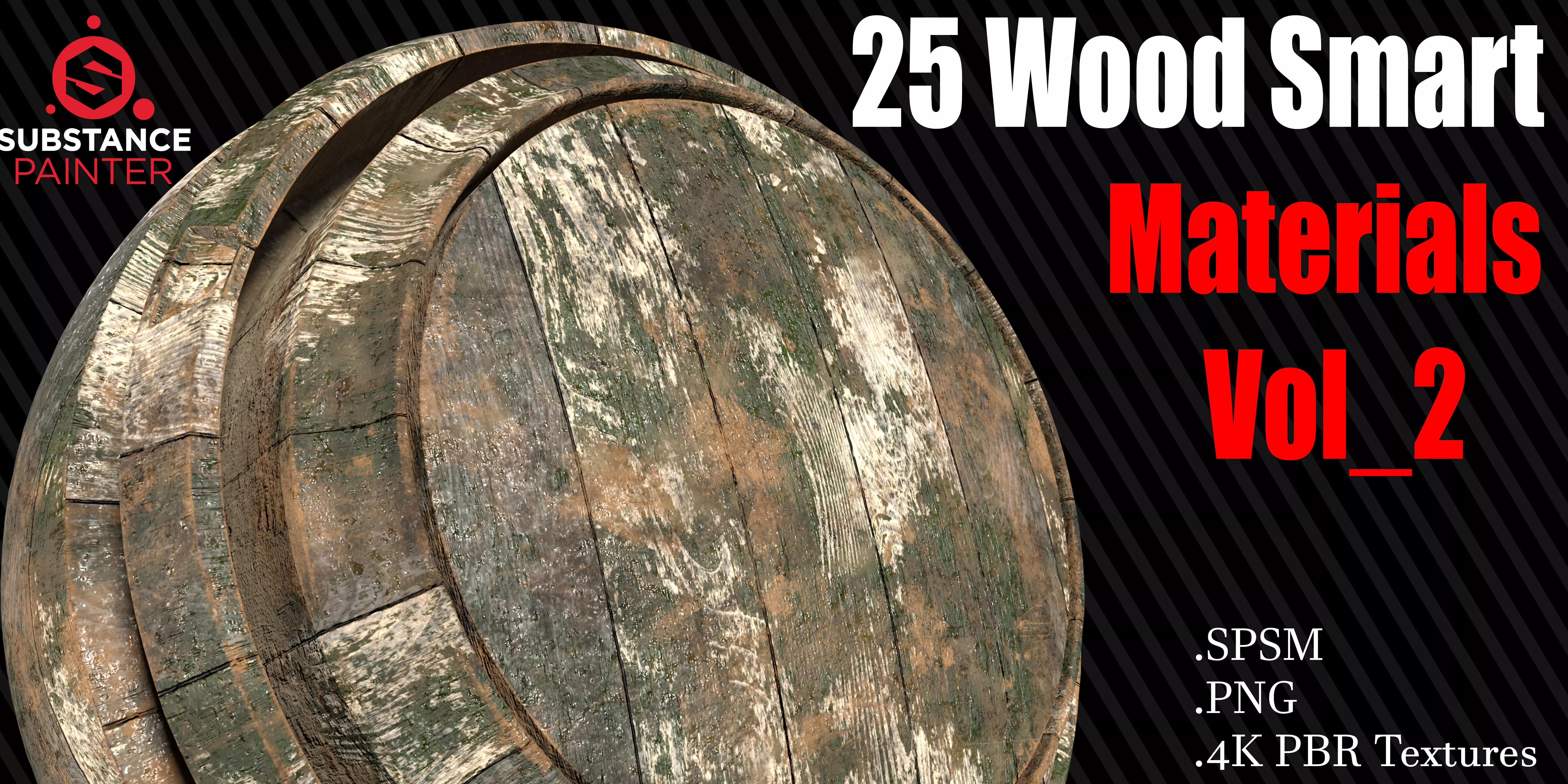 25 Wood Smart Materials  4K PBR Textures Vol 2 Texture_0