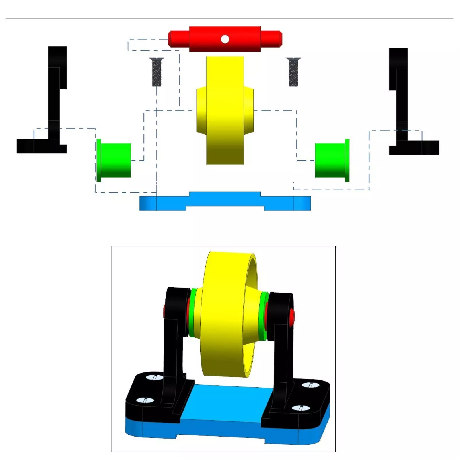 Belt Roller Assembly 3D print model