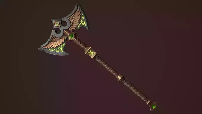 Rune two handed poleaxe Low-poly 3D model