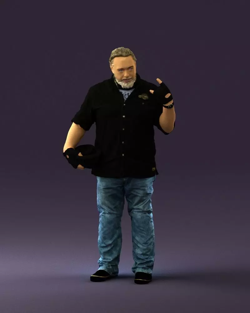 Man in black tshirt rock 0786 3D model