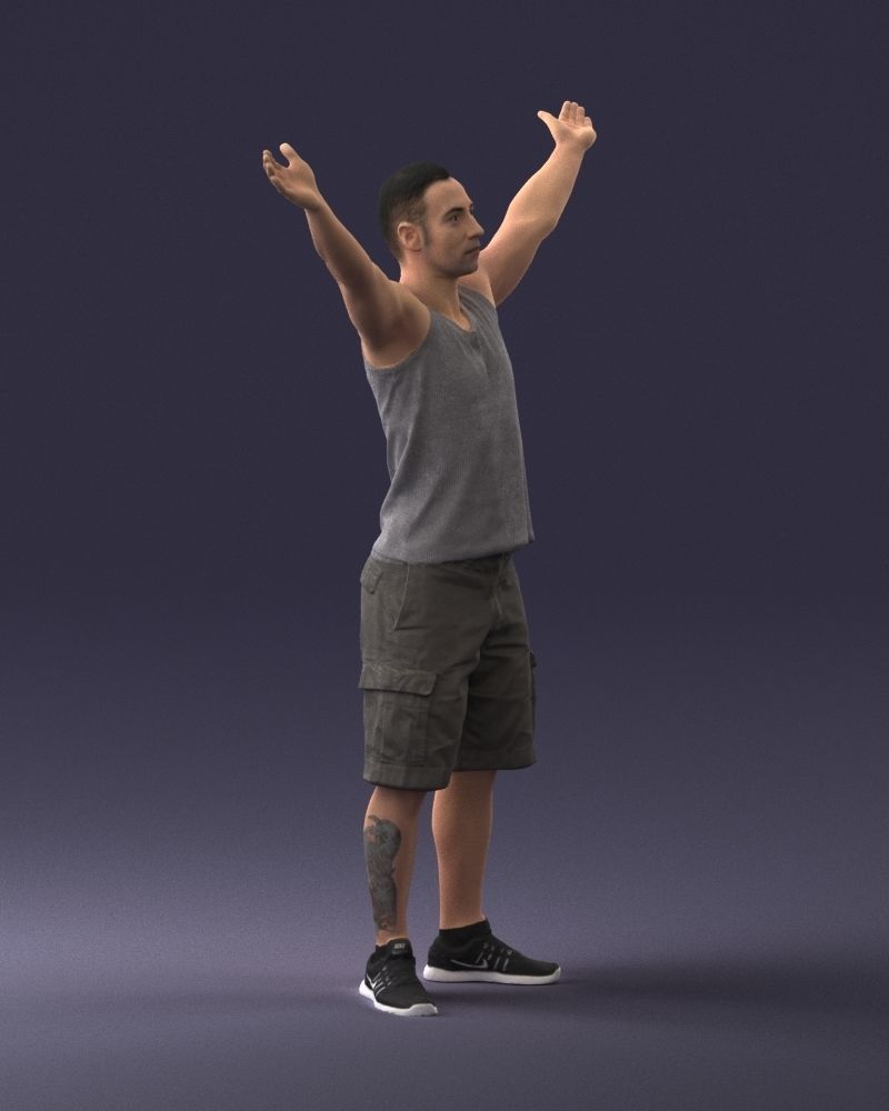 000120 Man with Arms Raised 0225 3D model_9
