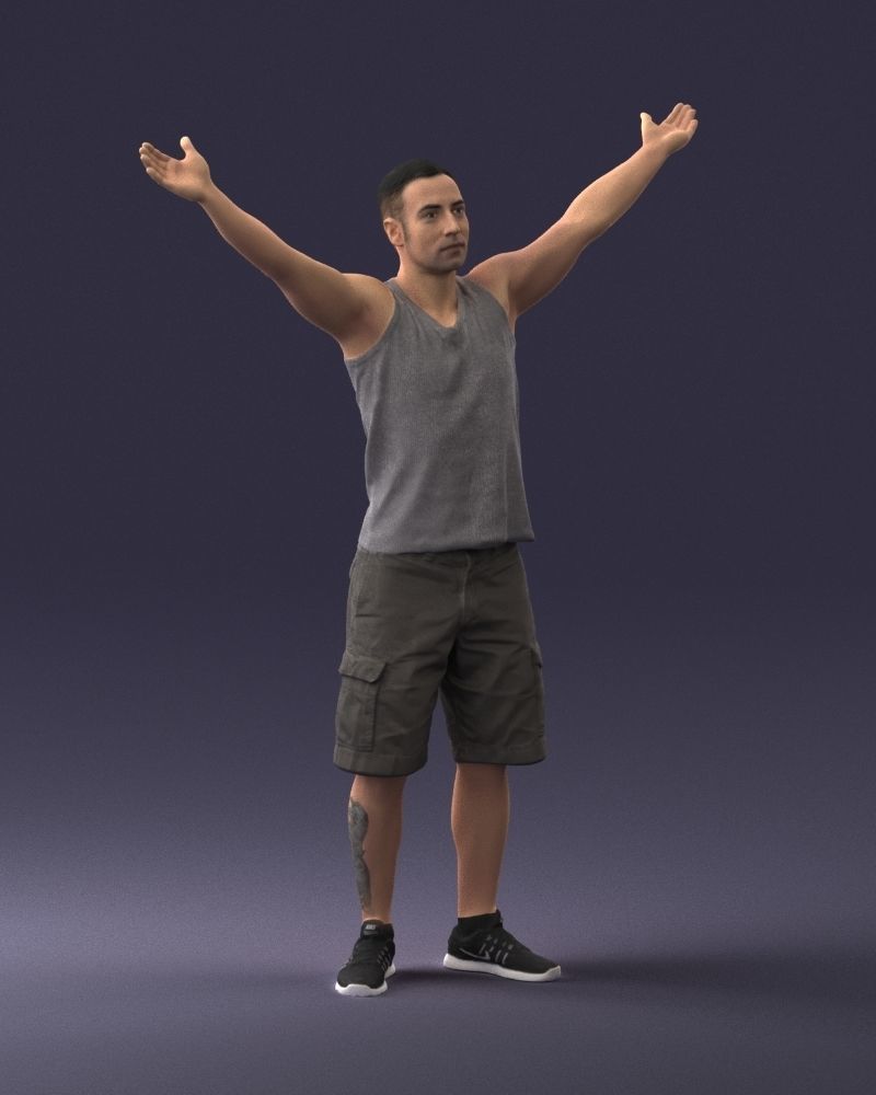 000120 Man with Arms Raised 0225 3D model_6