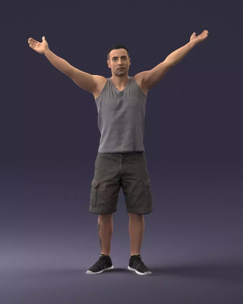 000120 Man with Arms Raised 0225 3D model_0