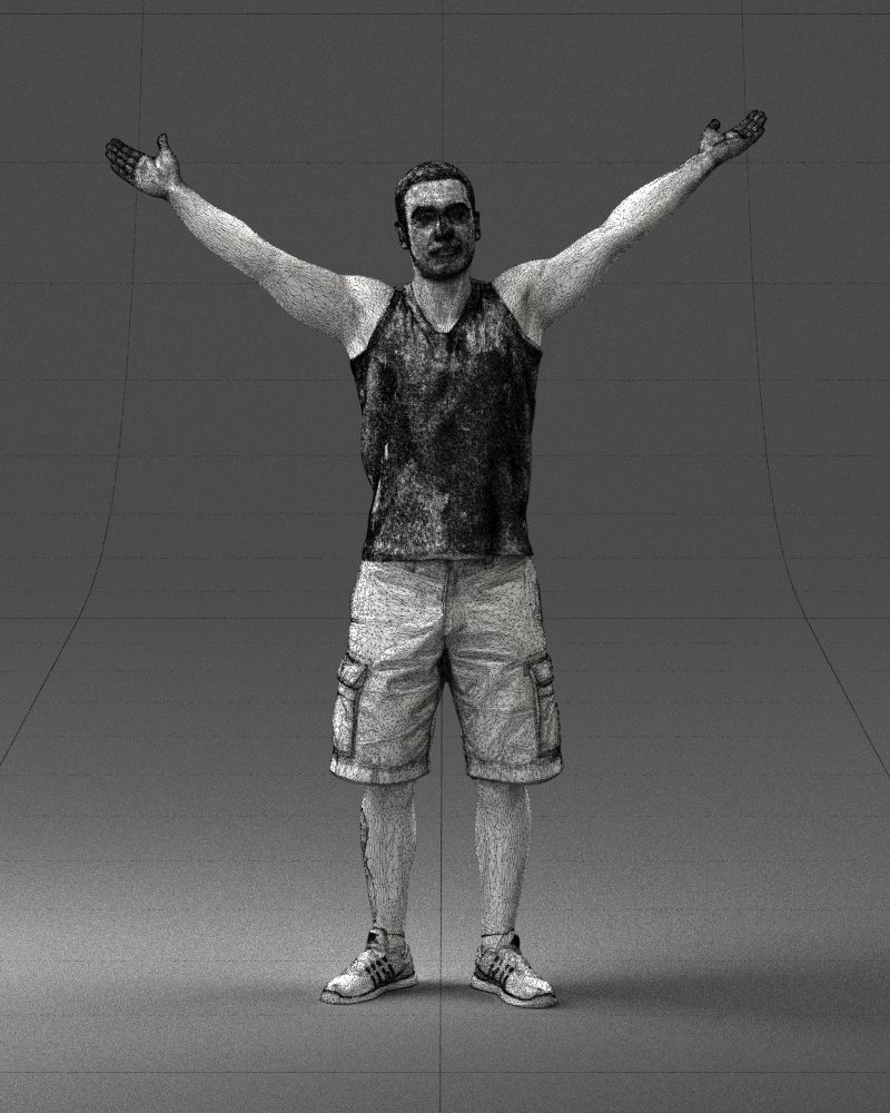 000120 Man with Arms Raised 0225 3D model_2