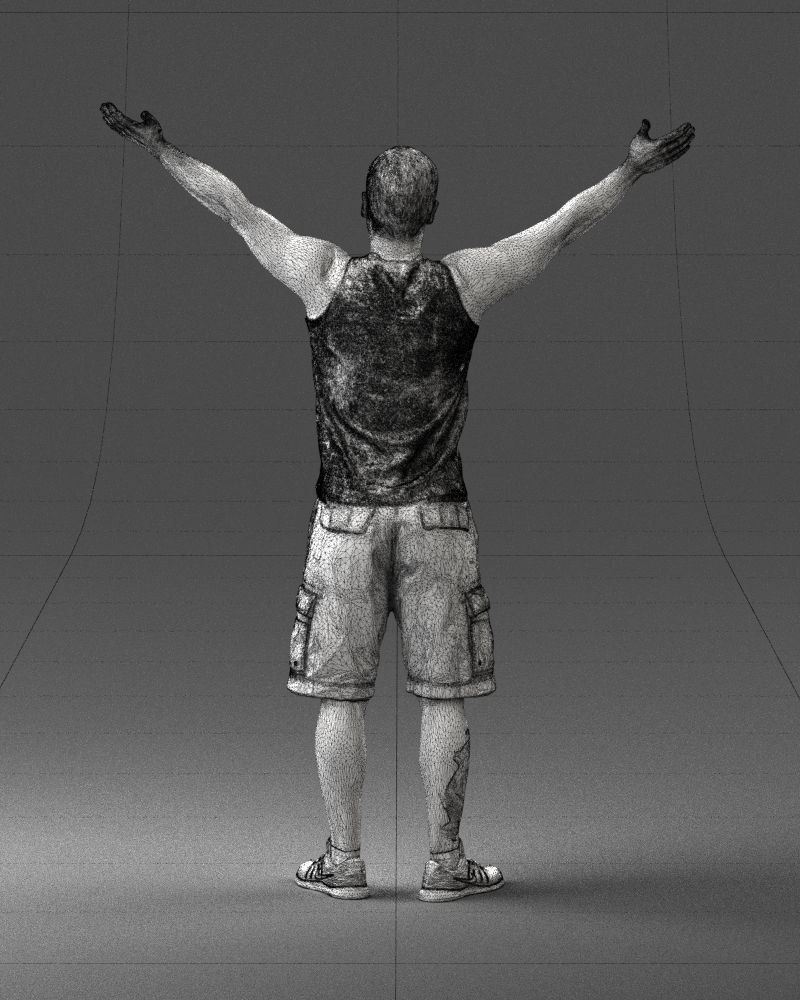 000120 Man with Arms Raised 0225 3D model_20
