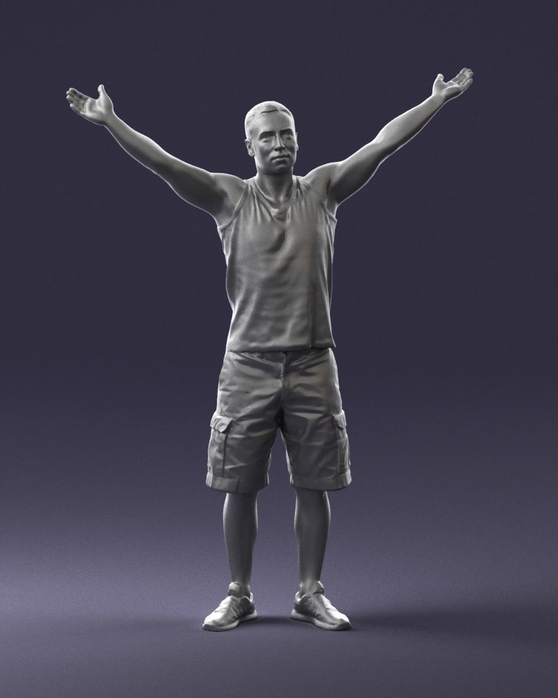 000120 Man with Arms Raised 0225 3D model_4