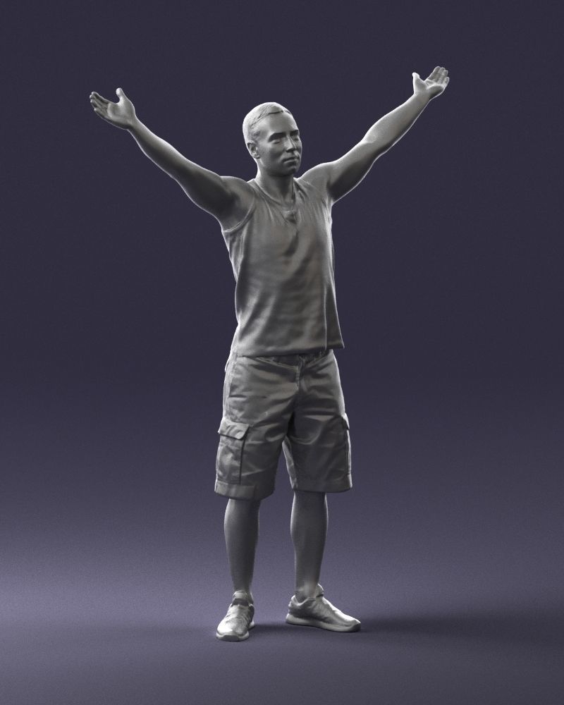 000120 Man with Arms Raised 0225 3D model_7
