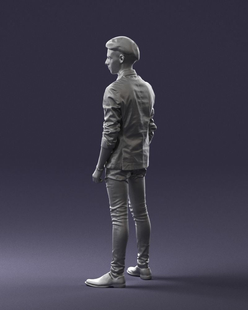 Stylish teen in a jacket and jeans 0191 3D model_25