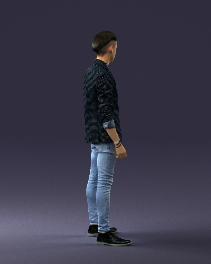 Stylish teen in a jacket and jeans 0191 3D model_15