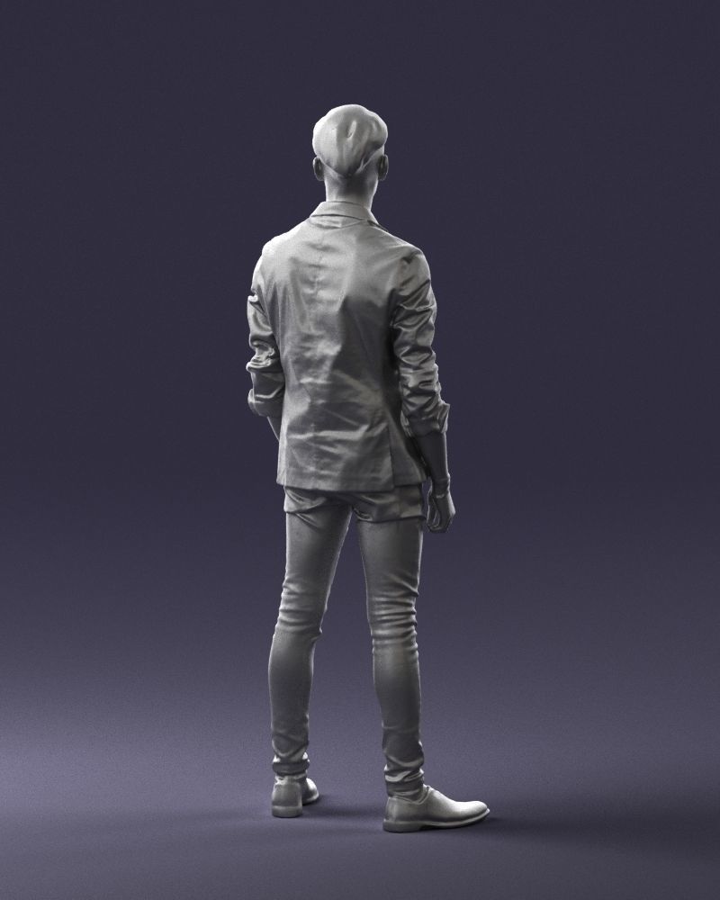 Stylish teen in a jacket and jeans 0191 3D model_19