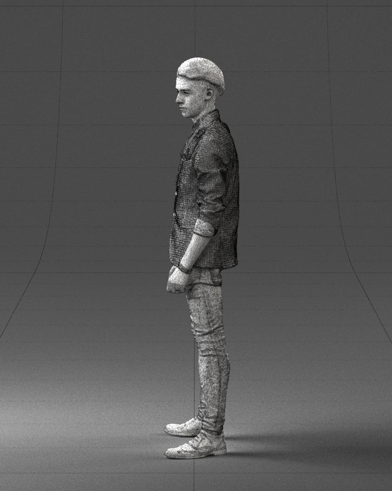 Stylish teen in a jacket and jeans 0191 3D model_29