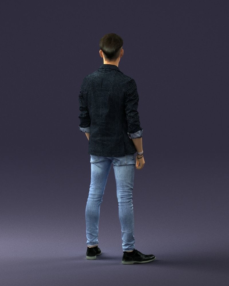 Stylish teen in a jacket and jeans 0191 3D model_18