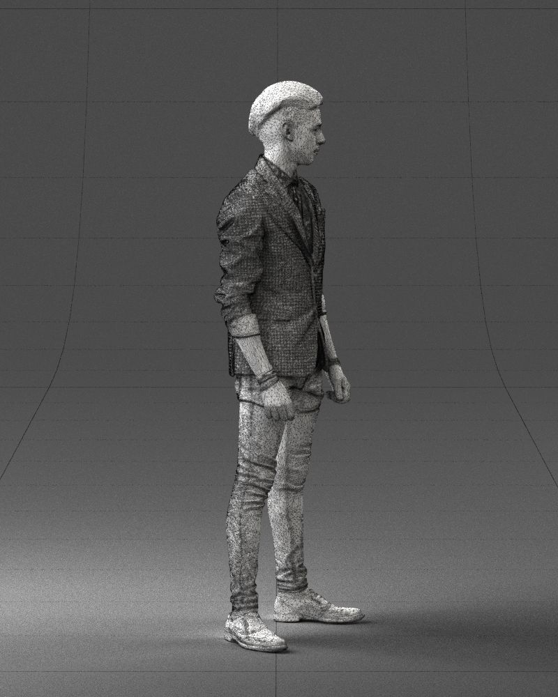 Stylish teen in a jacket and jeans 0191 3D model_14