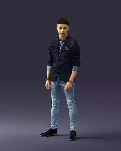 Stylish teen in a jacket and jeans 0191