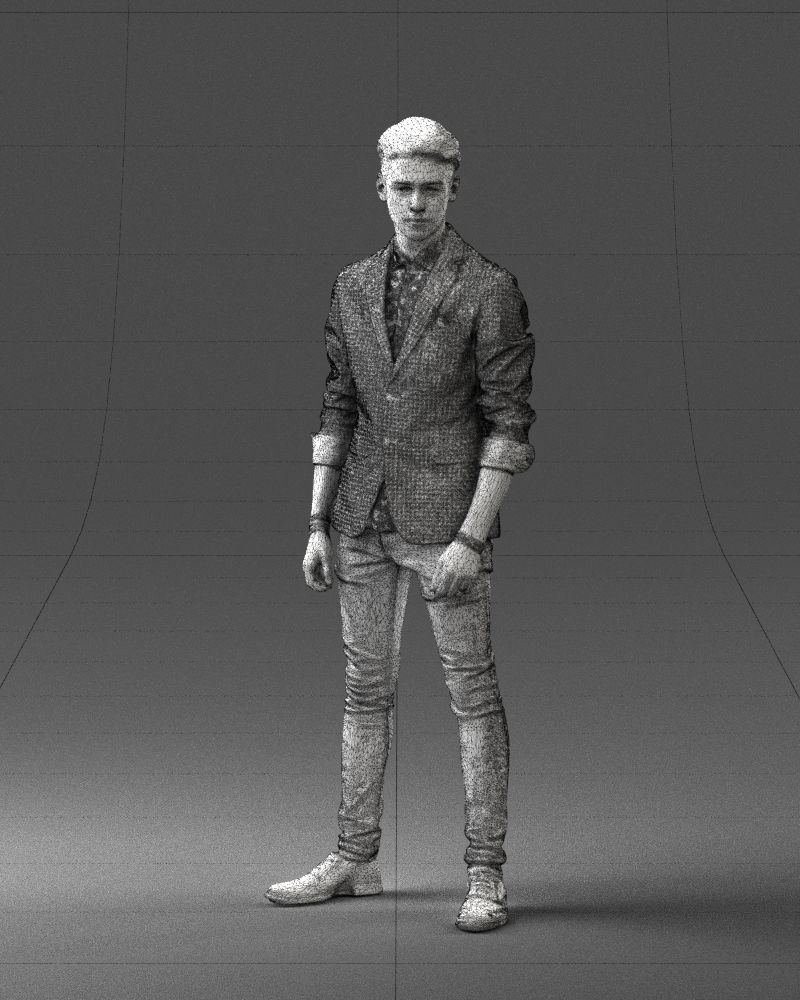 Stylish teen in a jacket and jeans 0191 3D model_2