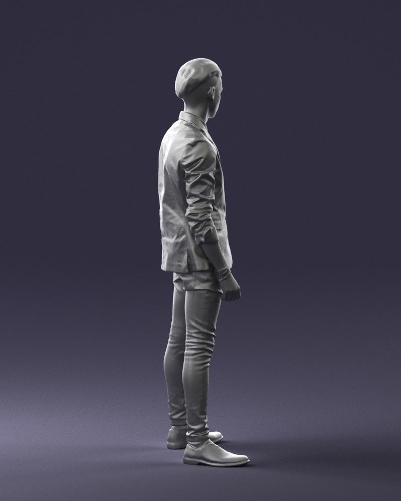 Stylish teen in a jacket and jeans 0191 3D model_16