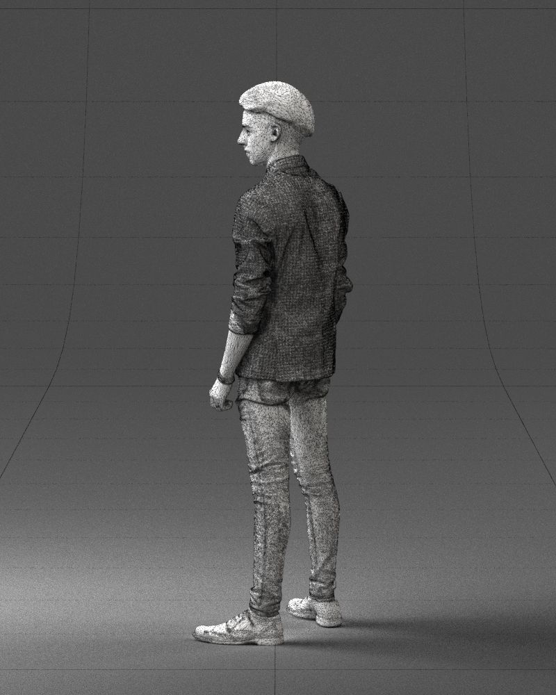 Stylish teen in a jacket and jeans 0191 3D model_26
