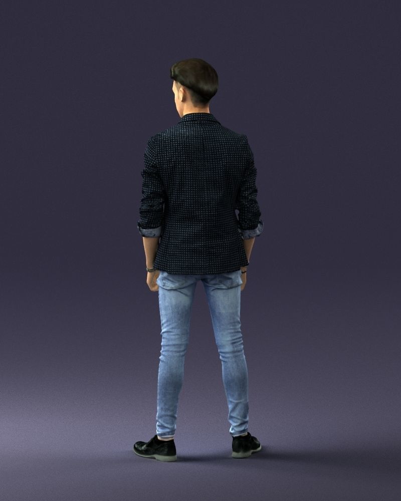 Stylish teen in a jacket and jeans 0191 3D model_21