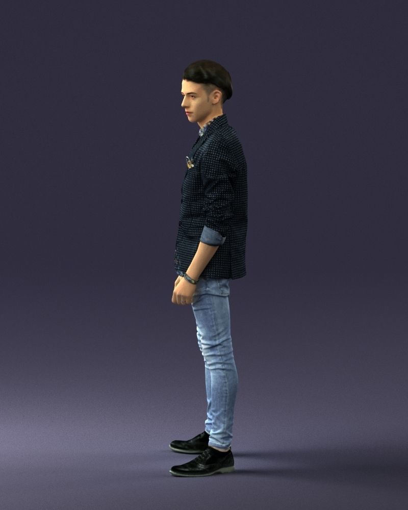 Stylish teen in a jacket and jeans 0191 3D model_27