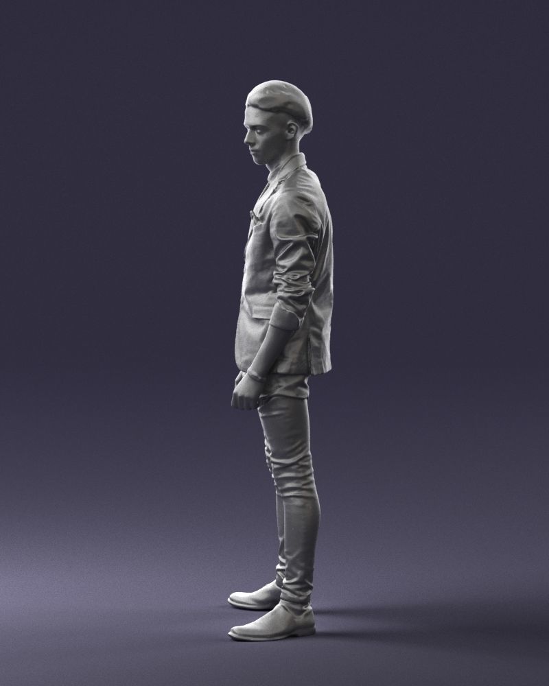 Stylish teen in a jacket and jeans 0191 3D model_28