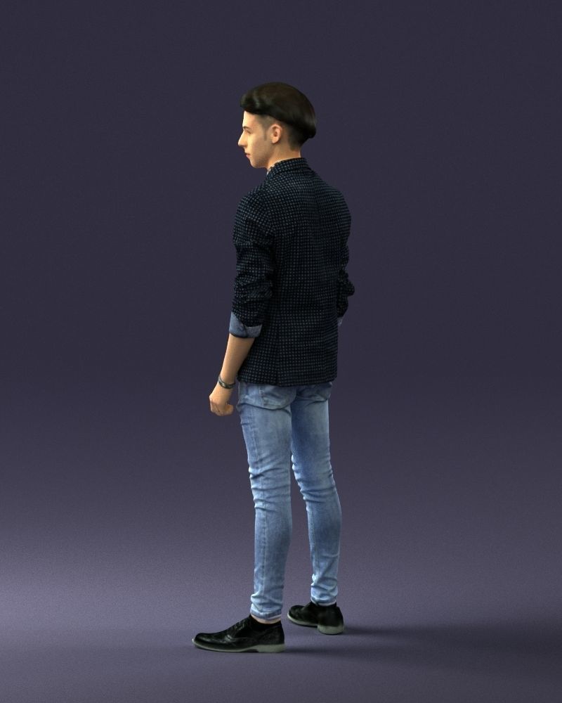 Stylish teen in a jacket and jeans 0191 3D model_24