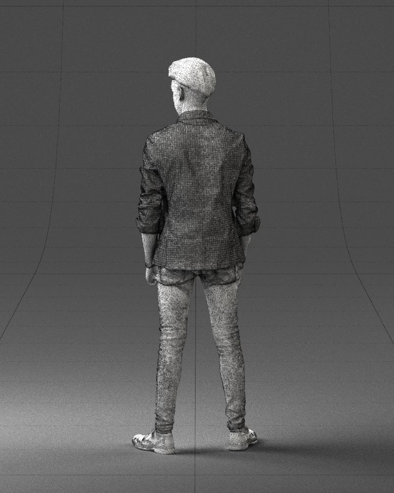 Stylish teen in a jacket and jeans 0191 3D model_23