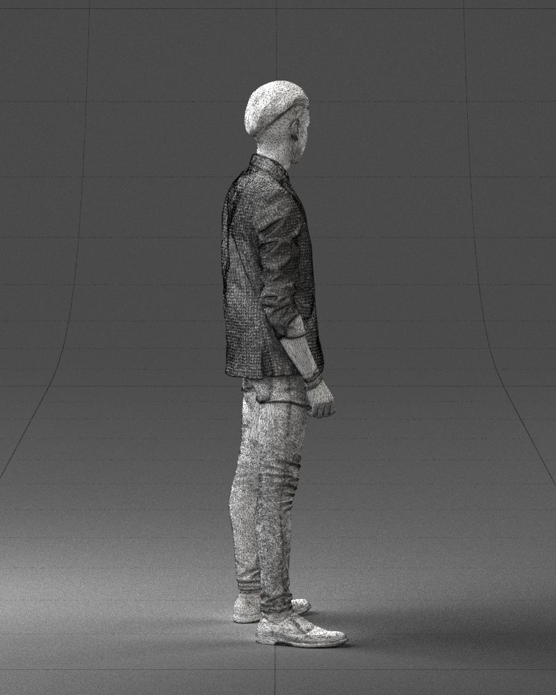 Stylish teen in a jacket and jeans 0191 3D model_17