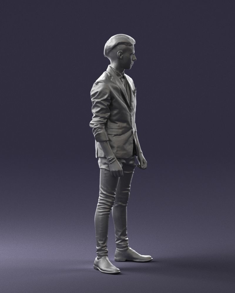 Stylish teen in a jacket and jeans 0191 3D model_13