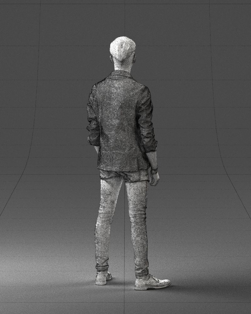 Stylish teen in a jacket and jeans 0191 3D model_20